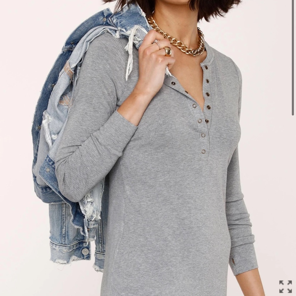 Soft Ribbed Grey Dress - Picture 3 of 6